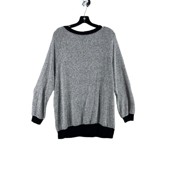 West Kei Women's Black White Knit Tunic Sweater Size XL Rhinestones Pearl Neck - Picture 4 of 10